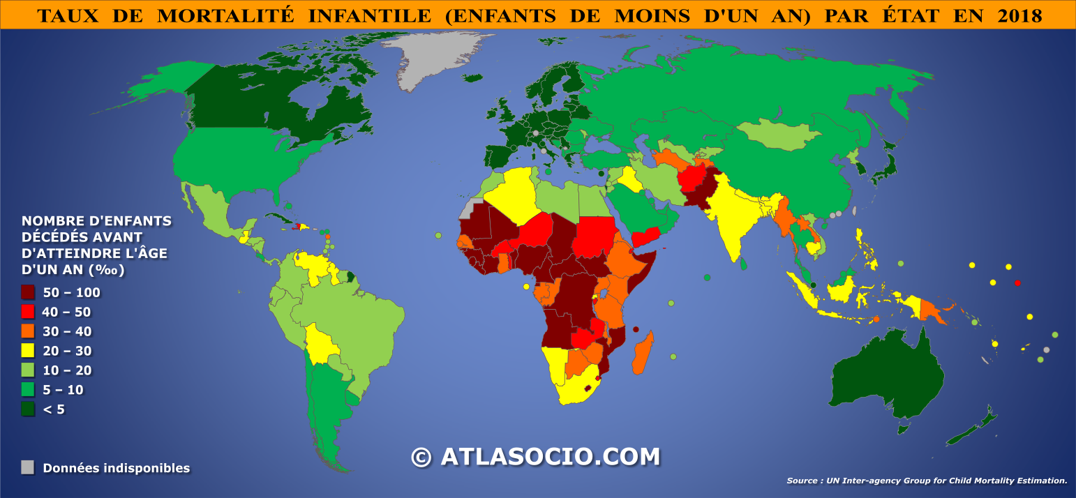 Carte Du Monde Taux De Mortalité Infantile