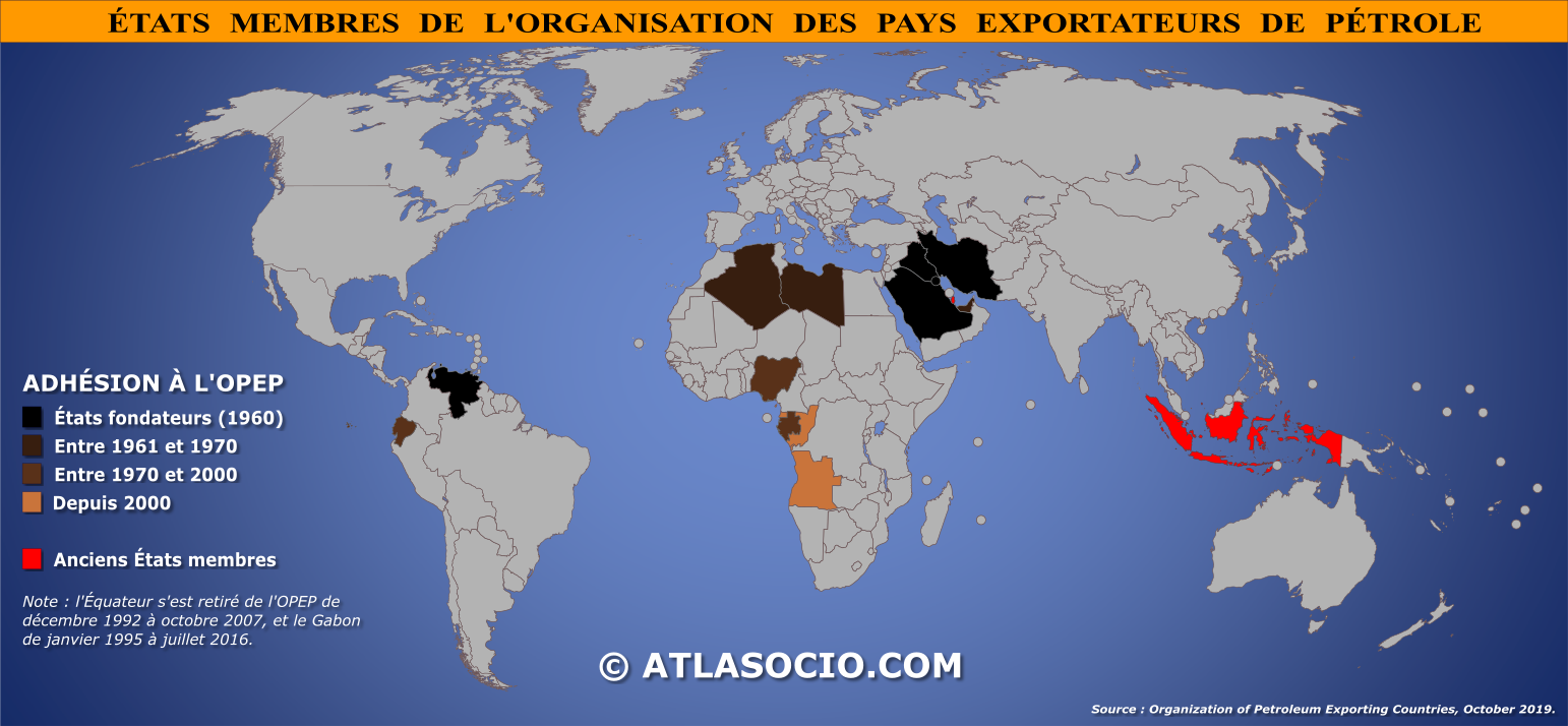 Carte Du Monde Organisation Des Pays Exportateurs De