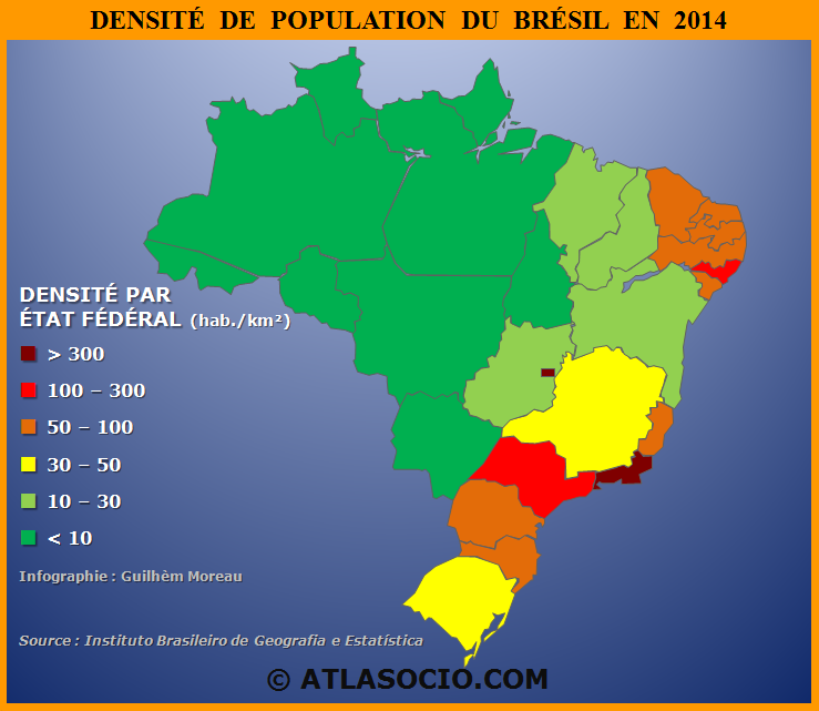 la carte économique du Brésil