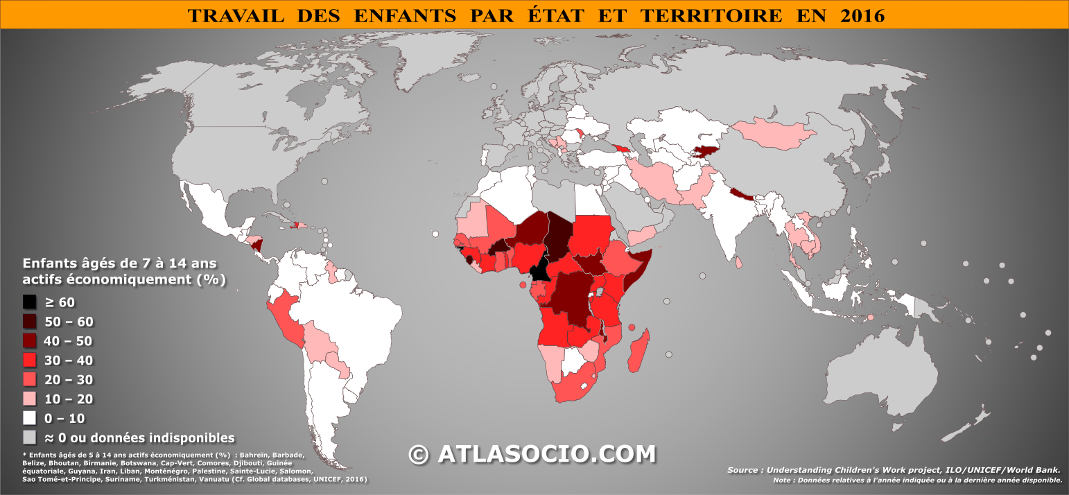 Carte Du Monde Travail Des Enfants Atlasocio Com