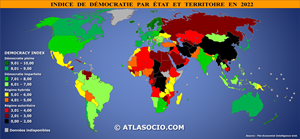 Carte du monde de l'indice de démocratie