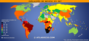 Carte du monde des inégalités de revenu
