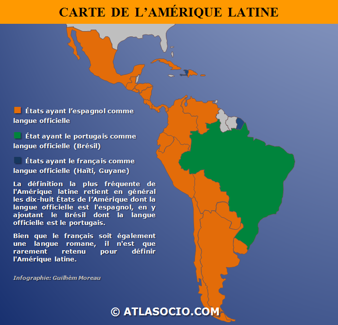 Carte de l'Amérique latine.