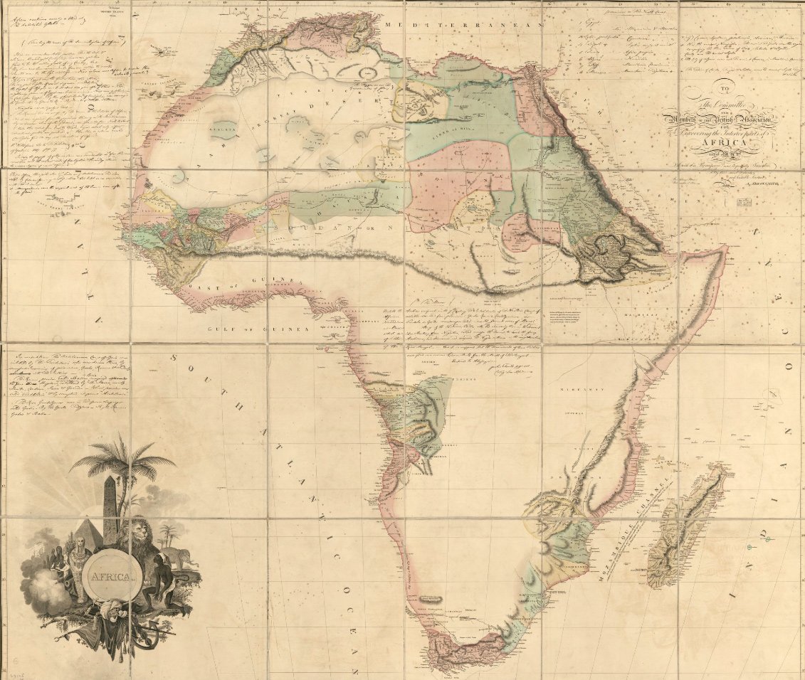 Carte « A New Map of Africa » d'Aaron Arrowsmith, publiée en 1802.
