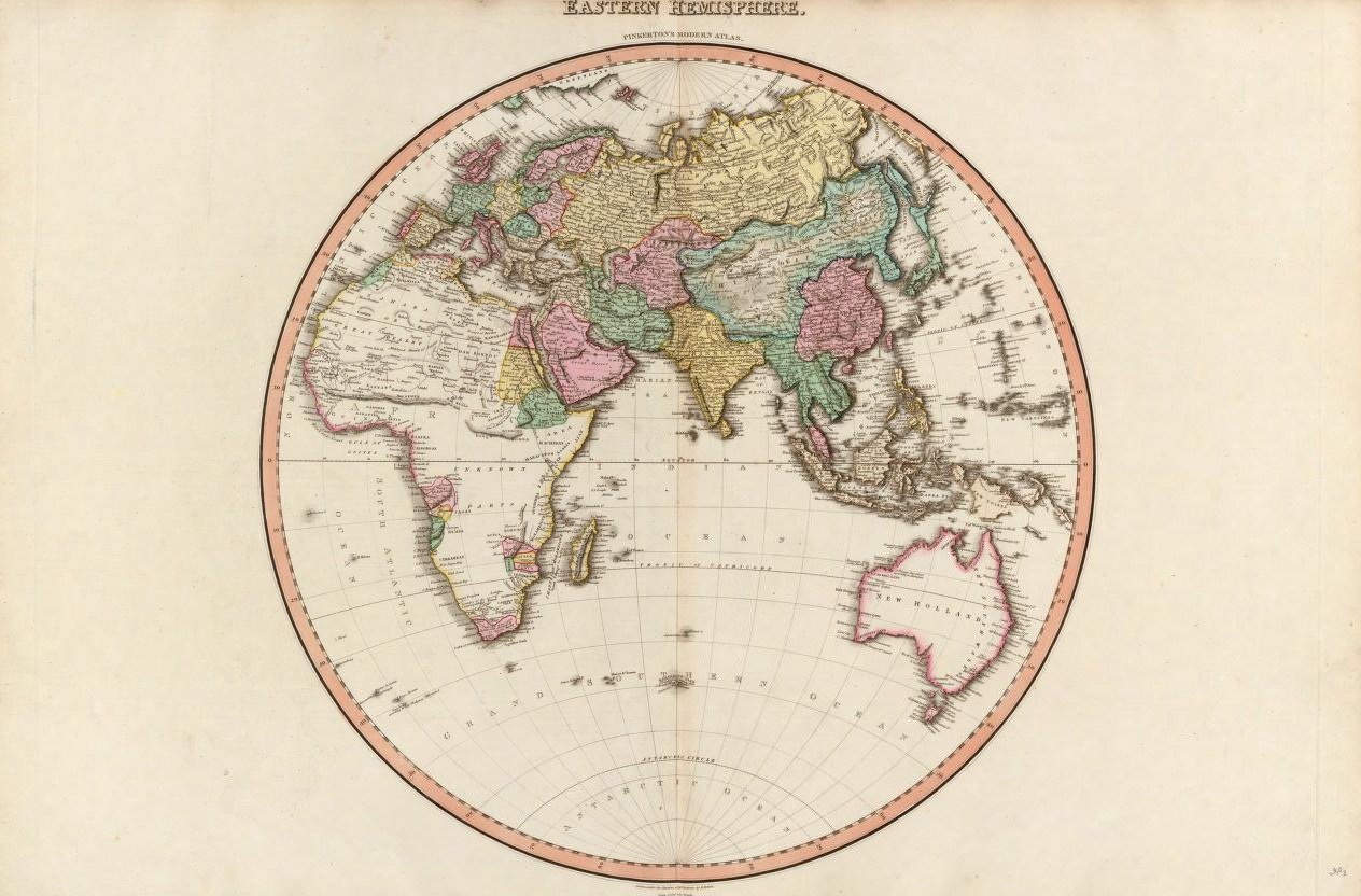 « Map of the Eastern Hemisphere » (1818) de John Pinkerton.