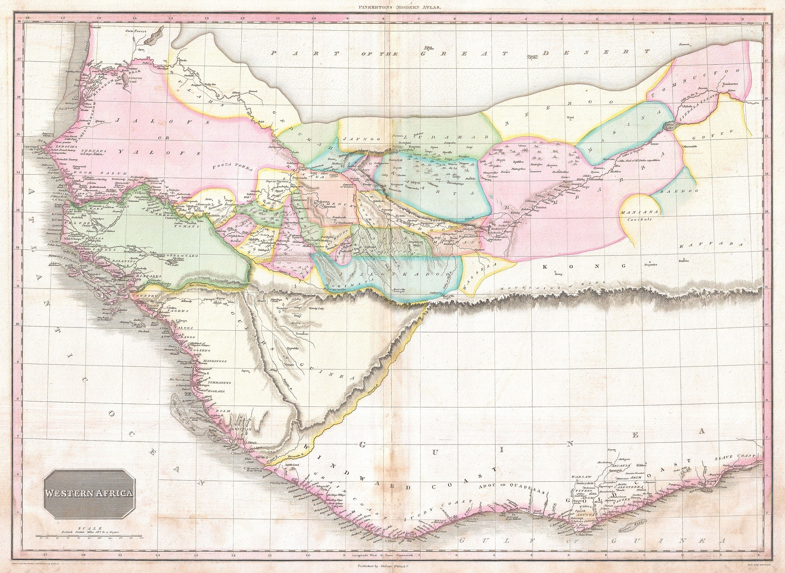 « Map of Western Africa (Niger Valley - Mountains of Kong) » (1818) de John Pinkerton.