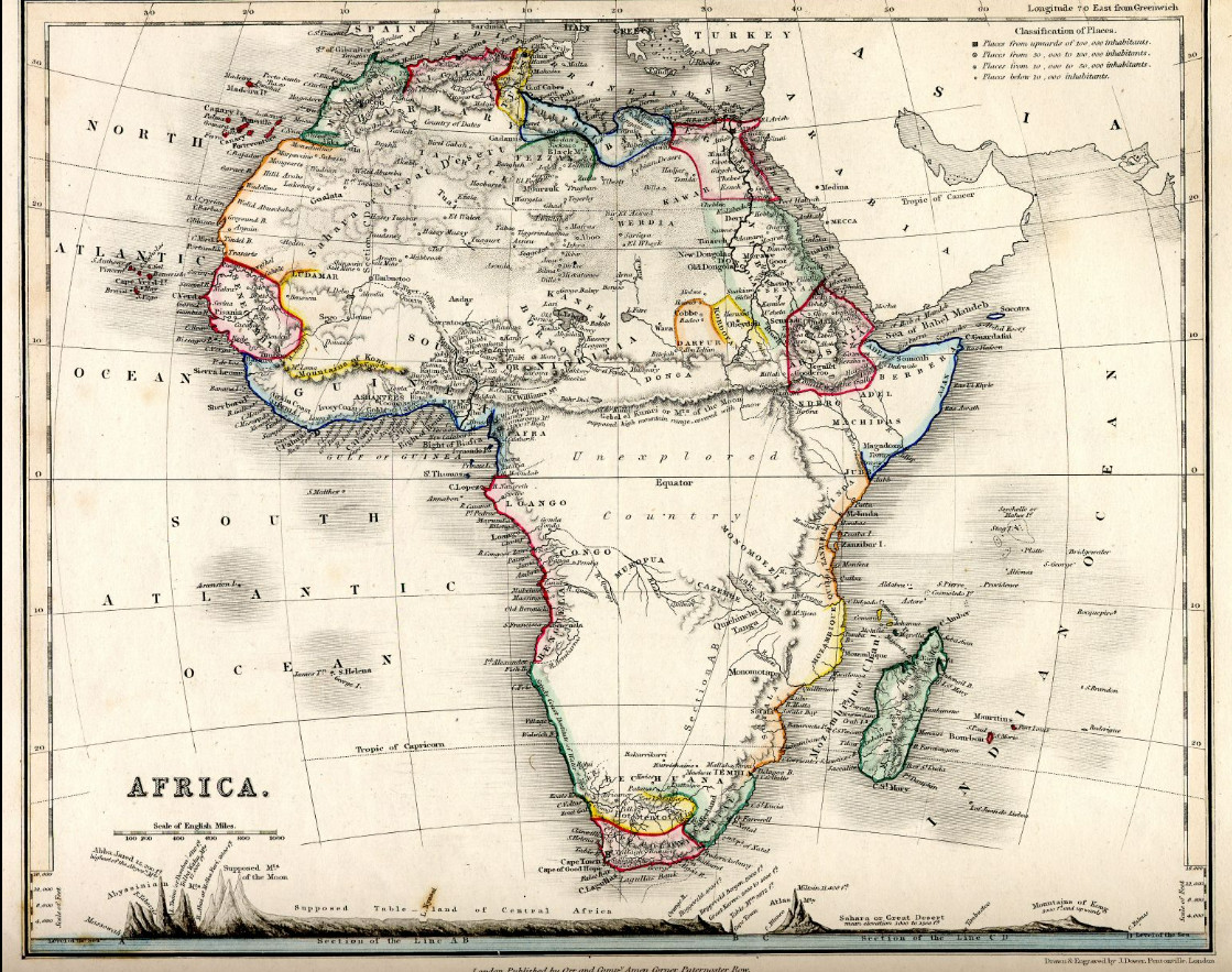 Milner's Descriptive Atlas de Thomas Milner paru en 1850.