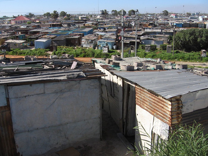 Vue du township de Khayelitsha (Le Cap, Afrique du Sud), le 04/02/2007.